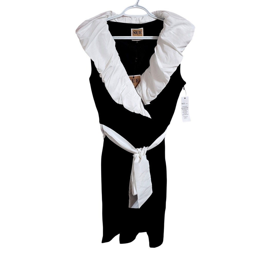 NUE by Shani Body Architecture Ruffle Collar Shapewear Dress Tradwife 12 NEW